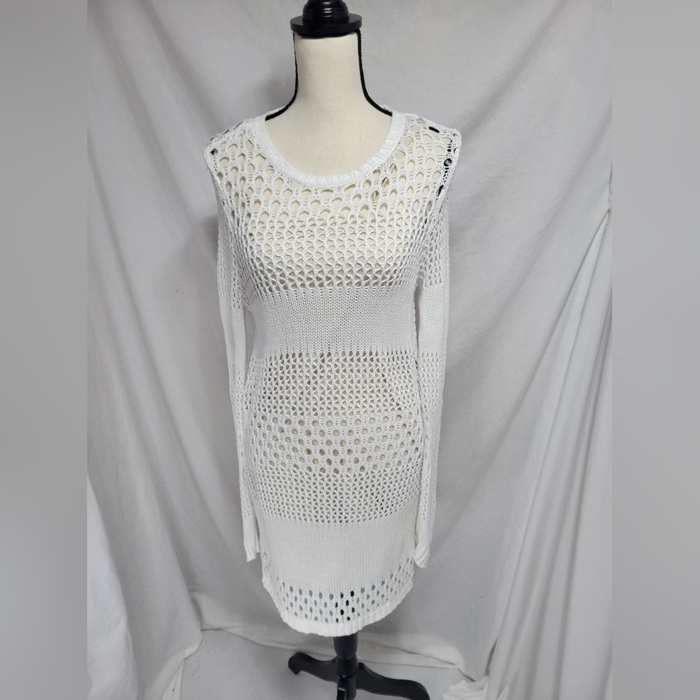 Tommy Bahama long sleeve crochet dress with underslip/underdress, size S